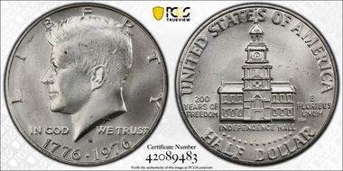 1976-S 50C Silver MS68