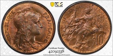 1907 10C Gad-277 F-136 MS65RB