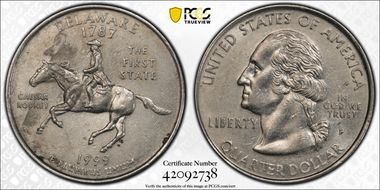 1999-P 25C Delaware AU55