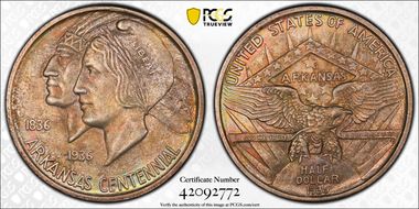 1935 50C Arkansas MS66