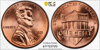 2021-D 1C Shield Early Find MS66RD