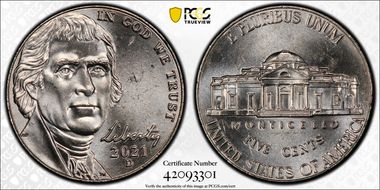 2021-D 5C Early Find MS64FS