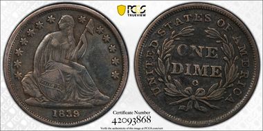 1839-O 10C No Drapery N1