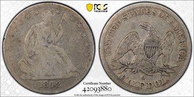 1842-O 50C Medium Date, Rev 1842 N1
