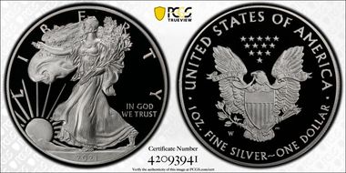 2021-W  $1 Silver Eagle - Type 1 PR69DCAM