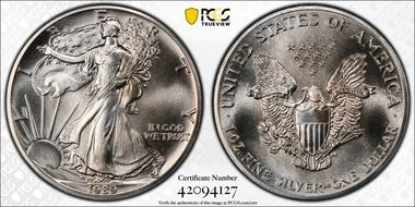 1989 $1 Silver Eagle MS69