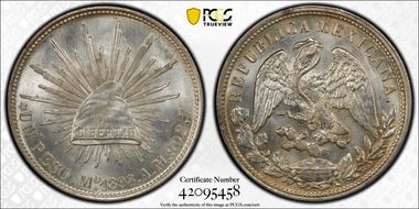 1898-Mo AM Peso Restrike KM-409.2 MS65