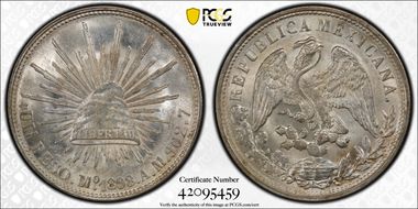 1898-Mo AM Peso Restrike KM-409.2 MS64