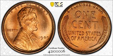 1909 VDB 1C Doubled Die Obverse MS67RD