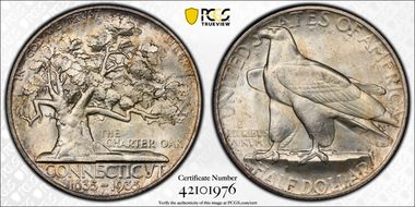 1935 50C Connecticut MS66