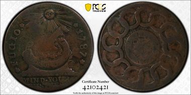 1787 Fugio 1C States United, 4 Cinq VG10BN