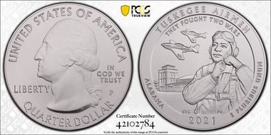 2021-P 25C Tuskegee Airmen NP 5oz Silver SP70