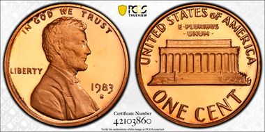 1983-S 1C PR70DCAM