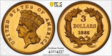 1865 $3 MS64+