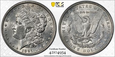 1891 $1 AU55
