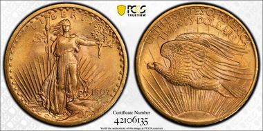1907 $20 Saint-Gaudens MS65