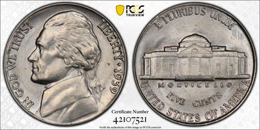 1939 5C Doubled Monticello MS63
