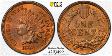 1880 1C MS63RB