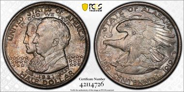 1921 50C Alabama MS66