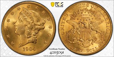 1904 $20 MS66+
