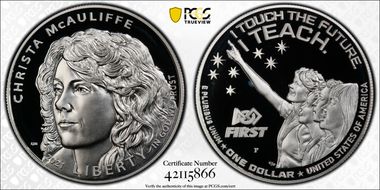 2021-P $1 Christa McAuliffe PR70DCAM