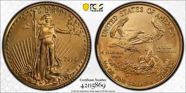 2014 $5 Gold Eagle MS68