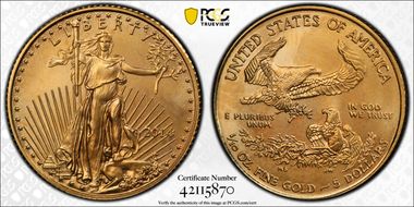 2014 $5 Gold Eagle MS68