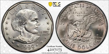 1999-P SBA$1 MS67+