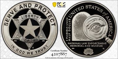 2021-S 50C Nat'l Law Enforcement Mem. First Strike PR70DCAM