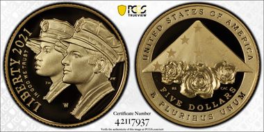 2021-W $5 Nat'l Law Enforcement Mem. First Strike PR70DCAM