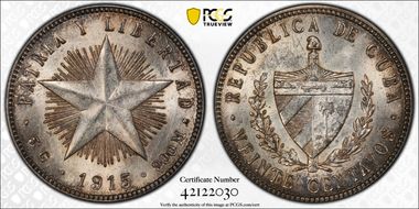 1915 20C Low Relief, Coarse Reeding KM-13.2 MS62