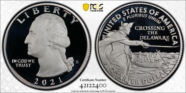 2021-S 25C Crossing the Delaware-Silver First Strike PR69DCAM
