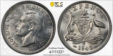 1943-D 6D KM-38  Ag MS65