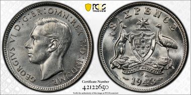 1943-D 6D KM-38  Ag MS64