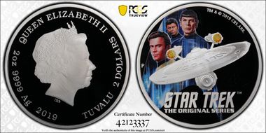 2019-P $2 Star Trek  Enterprise Crew PR69DCAM