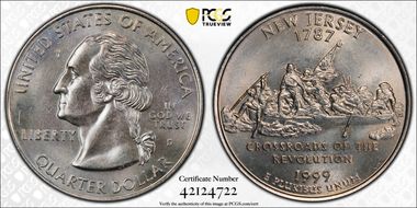1999-D 25C New Jersey MS63
