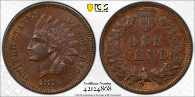 1879 1C AU58+ BN