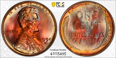 1954-D 1C MS65RB