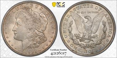 1921 $1 Morgan MS63