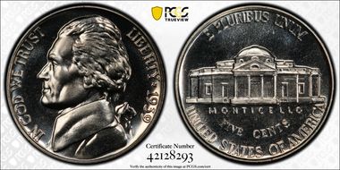 1939 5C Reverse of 1938 PR67+