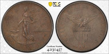 1905-S Peso Allen-16.06a Straight Serif XF40