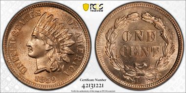 1859 1C MS65