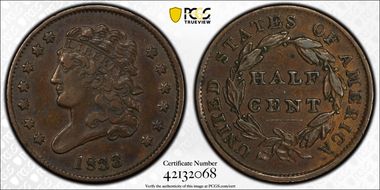 1833 1/2C VF35BN