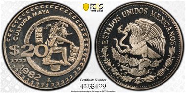 1982-Mo 20 Peso KM-486 PR69DCAM