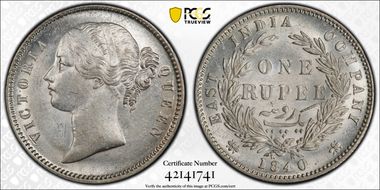 1840(C or B) Rupee SW-3.33 MS62