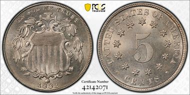 1883/2 5C Overdate FS-301 MS64+