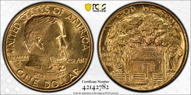 1922 G$1 Grant, No Star MS63