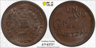 1925 1C KM-237a Bronze MS62BN