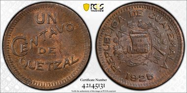 1925 1C KM-237a Bronze MS63BN