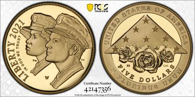 2021-W $5 Nat'l Law Enforcement Mem. First Strike PR70DCAM